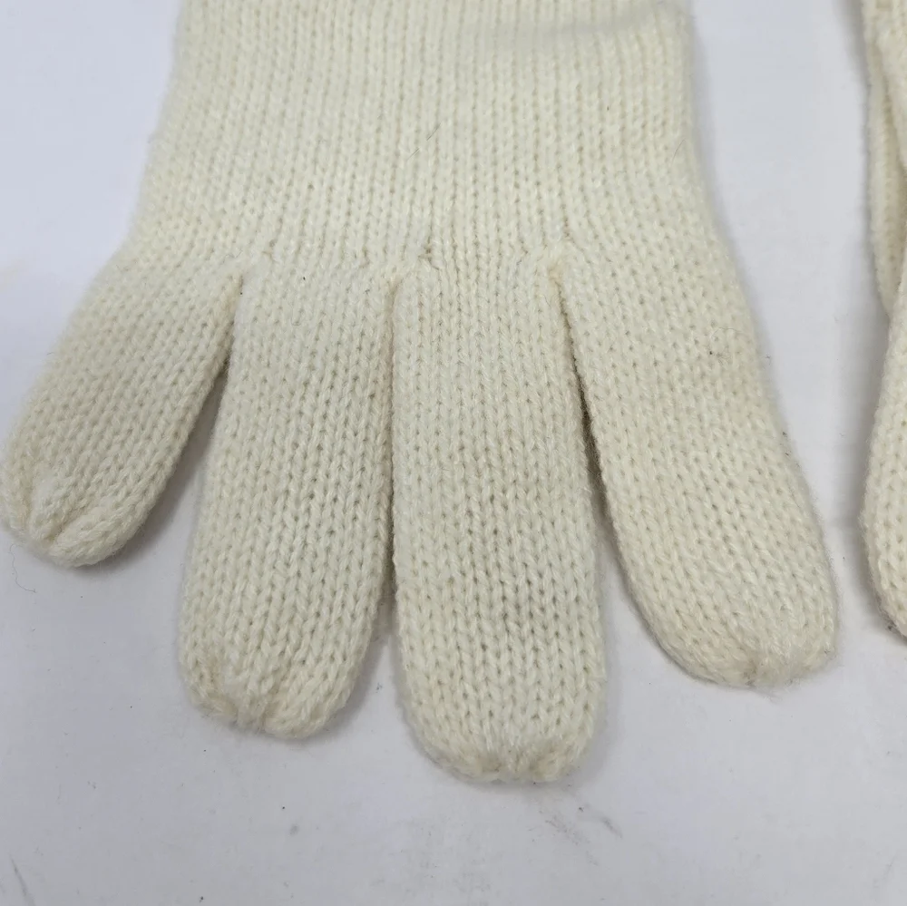 VINTAGE LIZ CLAIBORNE CREAM WOOL BLEND GLOVES BOULCE CONFETTI CUFFS WOMEN OS